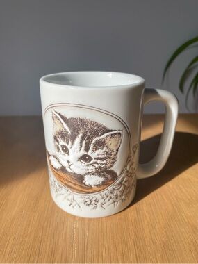 Vintage Otagiri Kitten Ceramic Mug 1970s
